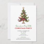 Minimalist artistic Christmas tree holiday invite Kaart (Voorkant)
