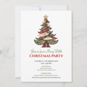 Minimalist artistic Christmas tree holiday invite Kaart (Voorkant)
