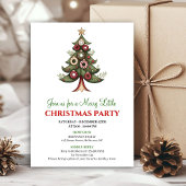 Minimalist artistic Christmas tree holiday invite Kaart