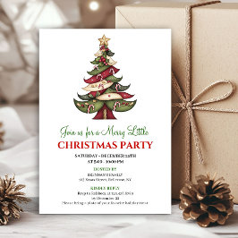 Minimalist artistic Christmas tree holiday invite Kaart
