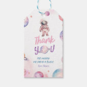 Minimalist Astronaut Girl's 4e Verjaardag Gift Lab Cadeaulabel (Voorkant)