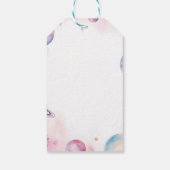 Minimalist Astronaut Girl's 4e Verjaardag Gift Lab Cadeaulabel (Achterkant)