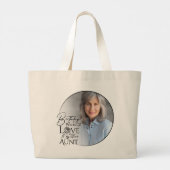 Minimalist Aunt Birthday Typography Photo Frame Grote Tote Bag (Achterkant)