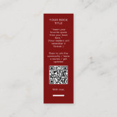 Minimalist Author Bookmark Template with Book Cove Mini Visitekaartje (Achterkant)