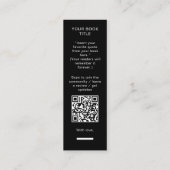 Minimalist Author Bookmark Template with Book Cove Mini Visitekaartje (Achterkant)