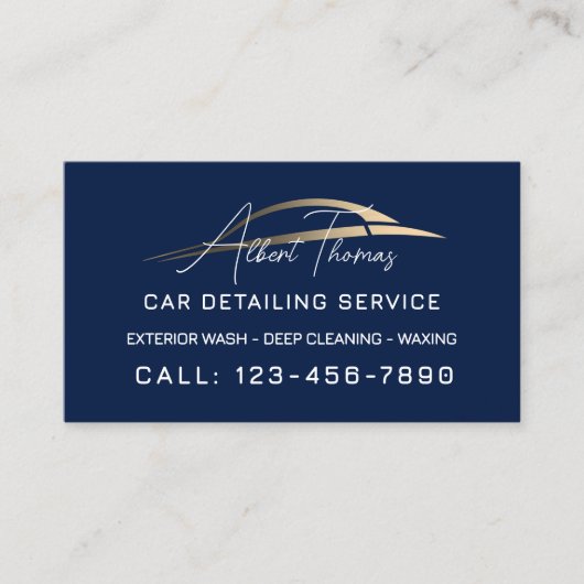 Minimalist automotive gold car line Business Card Visitekaartje (Voorkant)