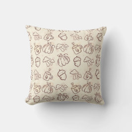 Minimalist Autumn Doodle Pattern Decorative Throw  Kussen
