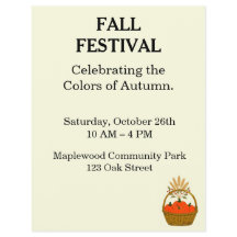 Minimalist Autumn Fall Festival Flyer - Grid Desig