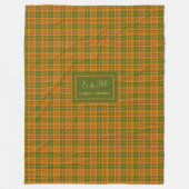 Minimalist Autumn Tartan Blanket Elegant Monogram Fleece Deken (Voorkant)