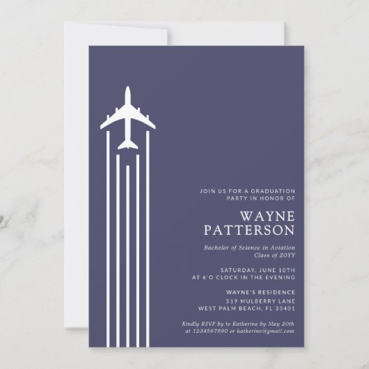 Minimalist Aviation Flight School Piloot Afstudere Kaart (Voorkant)