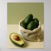 Minimalist Avocado Kitchen Wall Art Poster (Voorkant)