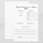 Minimalist B&W Baby Predictions & Advice (Voorkant / Achterkant)
