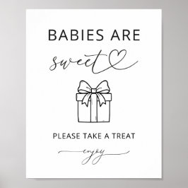 Minimalist Babies zijn Sweet Favor Feestbord Poster