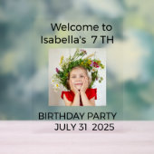 Minimalist Baby Birthday Invitation with Photo Acryl Bord (Neutraal)