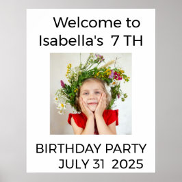 Minimalist Baby Birthday Invitation with Photo Poster