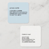 Minimalist Baby Blue Vierkante Visitekaartje (Voorkant / Achterkant)