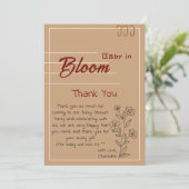 Minimalist Baby In Bloom Wildflower Baby Shower Bedankkaart (Staand voorkant)