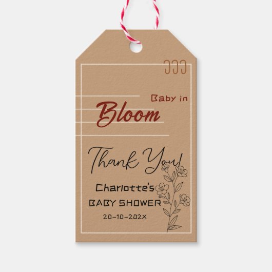 Minimalist Baby In Bloom Wildflower Baby Shower Cadeaulabel (Voorkant)