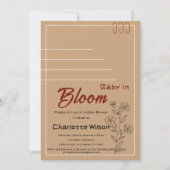 Minimalist Baby In Bloom Wildflower Baby Shower Kaart (Voorkant)