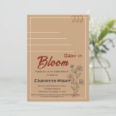 Minimalist Baby In Bloom Wildflower Baby Shower Kaart (Staand voorkant)