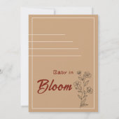 Minimalist Baby In Bloom Wildflower Baby Shower Kaart (Achterkant)