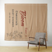 Minimalist Baby In Bloom Wildflower Baby Shower Wandkleed (In Situ (horizontaal))