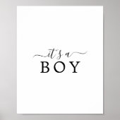 Minimalist Baby Shower It's a Boy Sign Poster (Voorkant)