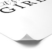 Minimalist Baby Shower It's a Girl Sign Poster (Hoek)