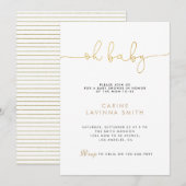 Minimalist Baby shower script modern invitation Kaart (Voorkant / Achterkant)