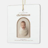 Minimalist Baby's First Christmas Arch Photo Keramisch Ornament (Links)