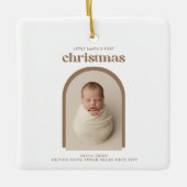 Minimalist Baby's First Christmas Arch Photo Keramisch Ornament (Voorkant)