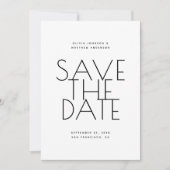 Minimalist Back & White Wedding | Photo & QR Code Save The Date (Voorkant)