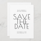 Minimalist Back & White Wedding | Photo & QR Code Save The Date (Voorkant / Achterkant)