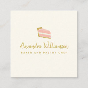 Minimalist Baker Hand Getekende Cake Gepersonalise Vierkante Visitekaartje