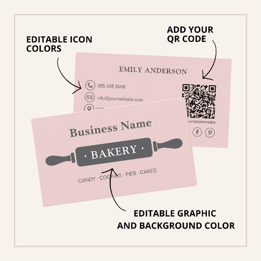 Minimalist Bakery Pink Visitekaartje