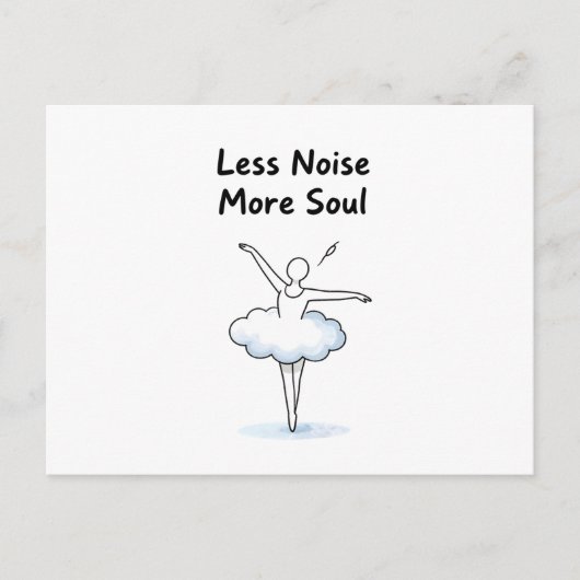 Minimalist Ballet Dancer Soul Quote Art Briefkaart (Voorkant)
