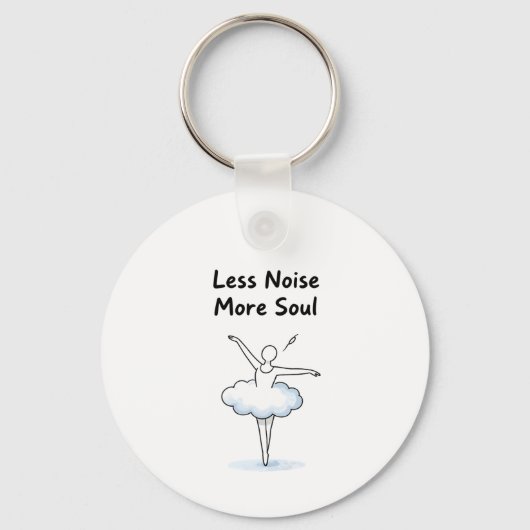 Minimalist Ballet Dancer Soul Quote Art Sleutelhanger (Voorkant)