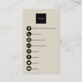 Minimalist Barber Pole Barber Shop Business Card Visitekaartje (Achterkant)