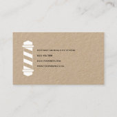 Minimalist barber pole barbershop visitekaartje (Achterkant)