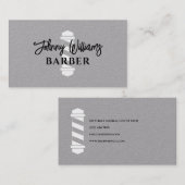 Minimalist barber pole barbershop visitekaartje (Voorkant / Achterkant)