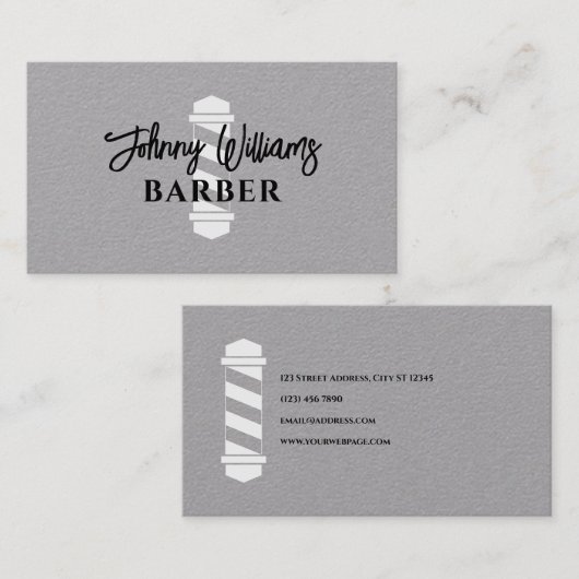 Minimalist barber pole barbershop visitekaartje (Voorkant / Achterkant)