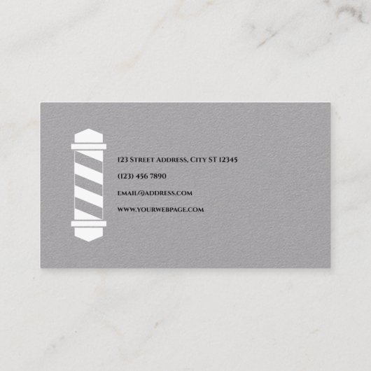 Minimalist barber pole barbershop visitekaartje (Achterkant)