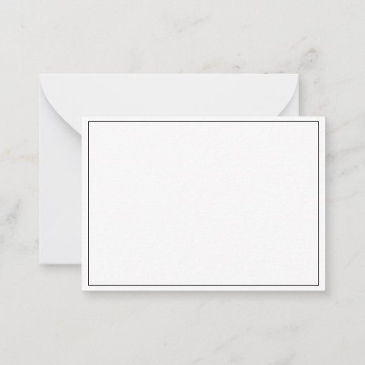 Minimalist Basic Personalize Black Stationery Notitiekaartje (Achterkant)