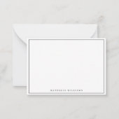 Minimalist Basic Personalize Black Stationery Notitiekaartje (Voorkant)