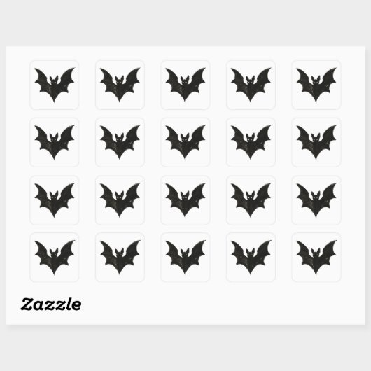 Minimalist Bat – Ink Brush Halloween Creature on  Vierkante Sticker (Vel)
