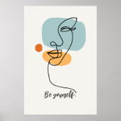 Minimalist 'Be Yourself' Architectural Line Art  Poster (Voorkant)