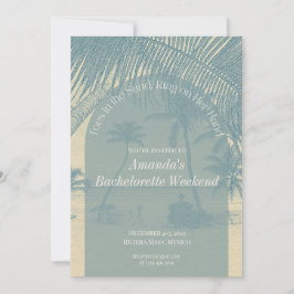 Minimalist Beach Bachelorette Invitation Itinerary Kaart