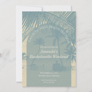 Minimalist Beach Bachelorette Invitation Itinerary Kaart