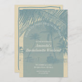Minimalist Beach Bachelorette Invitation Itinerary Kaart (Voorkant / Achterkant)
