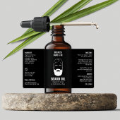 Minimalist Beard Oil Label Black Product Packaging
